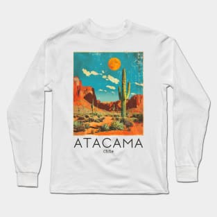 A Vintage Travel Illustration of Atacama Desert - Chile Long Sleeve T-Shirt